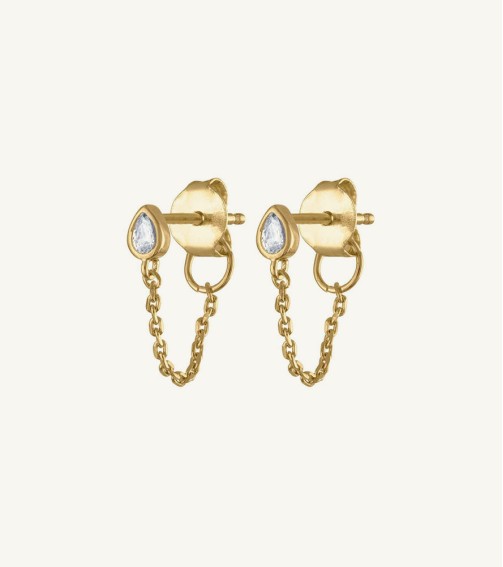 Golden Brass Long Round Earrings
