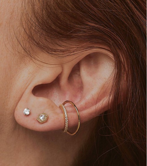 Diamond push pin Earrings